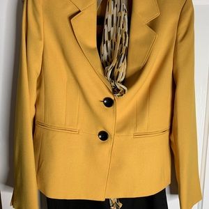 Le Suit Jacket, scarf & black pencil skirt